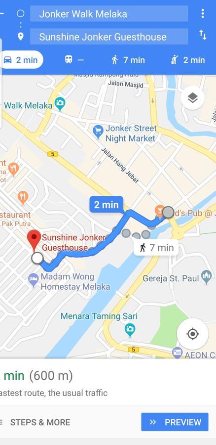 Sunshine Jonker Guesthouse Malacca Bagian luar foto